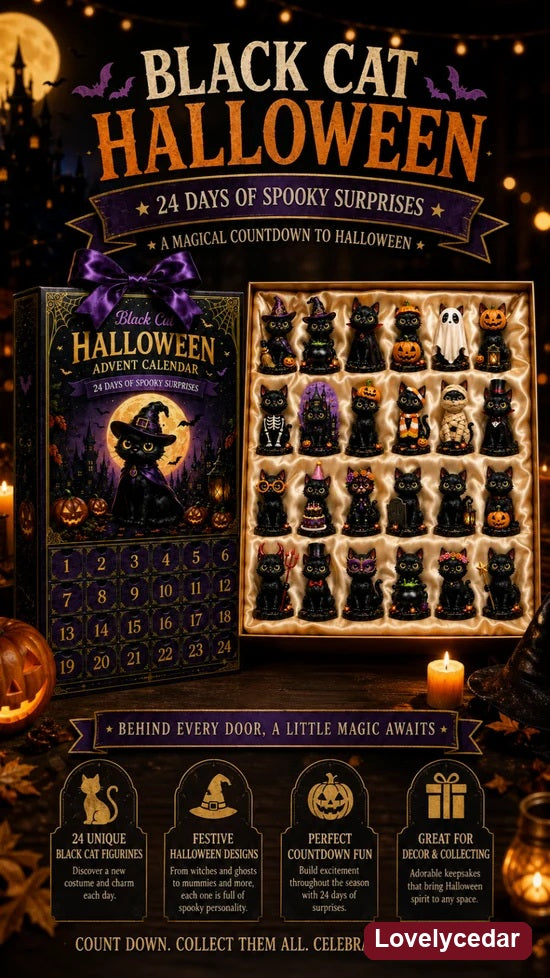 Lovelycedar 24-Day Halloween Black Cat Advent Calendar 2026 product image 4