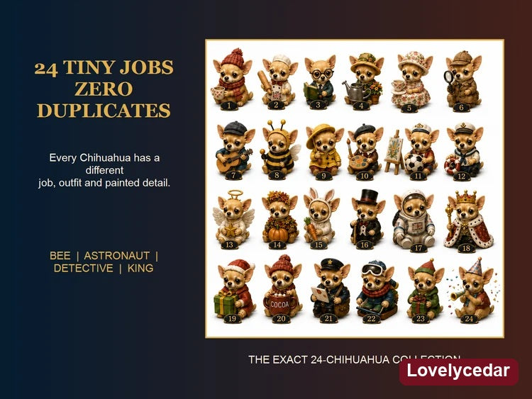 Lovelycedar Chihuahua Jobs Advent Calendar 2026 – 24 Miniature Collectibles product image 6