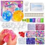 Lovelycedar DIY Cat Paw Squishy Kit – Soft Mochi-Texture ASMR Sensory Fidget Toy with Molds, Beads & Glitter, Creative Craft Gift for Kids-V