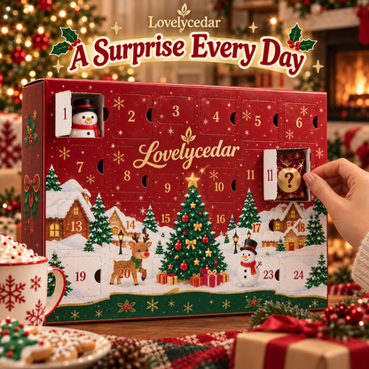 Lovelycedar 24-Day Christmas Squishy Advent Calendar – Mystery Sensory Toy Countdown Box-V